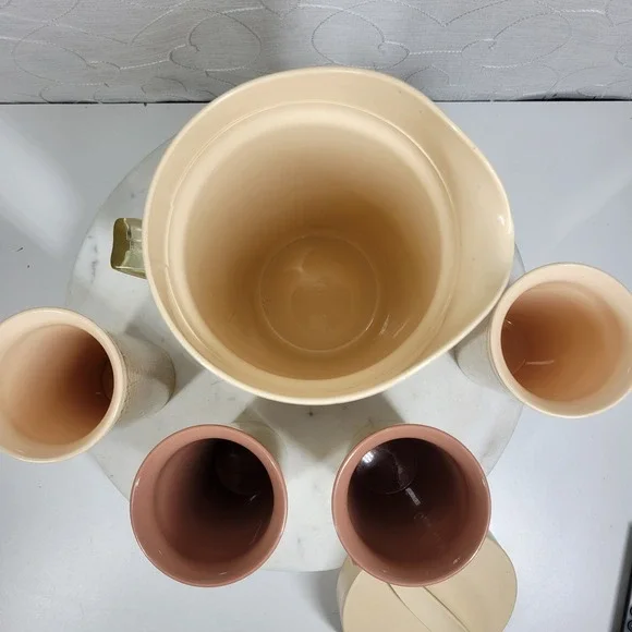 Vintage Rafia Insulated Pitcher 4 Cups Woven Burlap MCM Tiki Boho Beach Pool - Picture 16 of 16